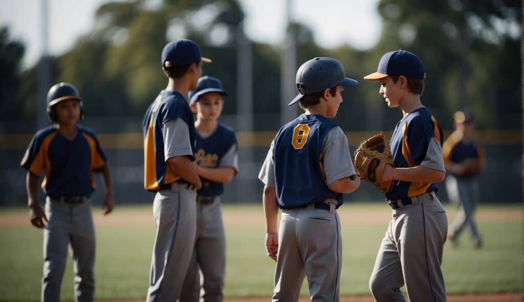 A group of young baseball players receiving extra resources and support during their training